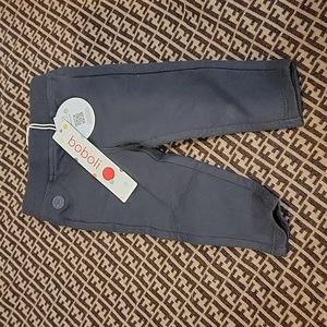 BOBOLI 100% Organic Cotton Neutrals Baby Boy 6m grey pants jegging legging nwt